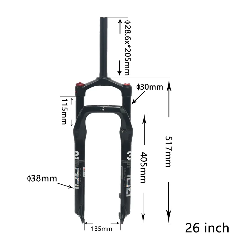 Новинка 4,0! Передняя вилка BOLANY для велосипеда, 26 дюймов, Магниевый сплав, воздушный газ, жир, вилка для велосипеда ", Аксессуары для велосипеда