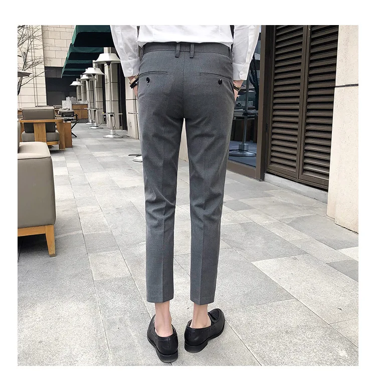 Мужские брюки серые брюки мужские облегающие черные деловые штаны для мужчин брюки офисные Calca Social Pantalon Homme classic