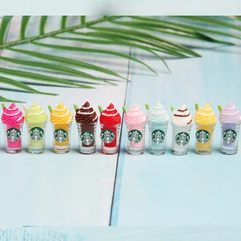 

5Pcs Straw coffee cup Polymer Slime Charms Lizun Modeling Clay DIY Accesorios Plasticine Toy For Childern Slime Supplies Filler