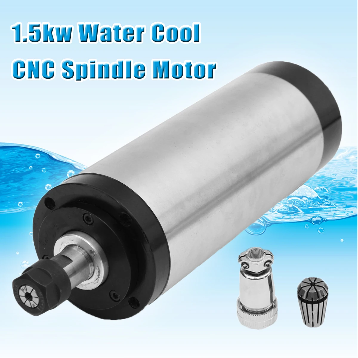 

AC 220V 1.5KW Water Cooled Spindle Motor Stainless Steel Water-cooling ER16 24000rpm 400Hz 80mm 4 Bearings CNC Milling