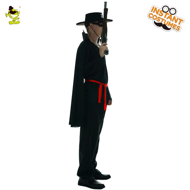 Adult Men Bandit Hero Costume With Red Belt Dress Cosplay Halloween Party