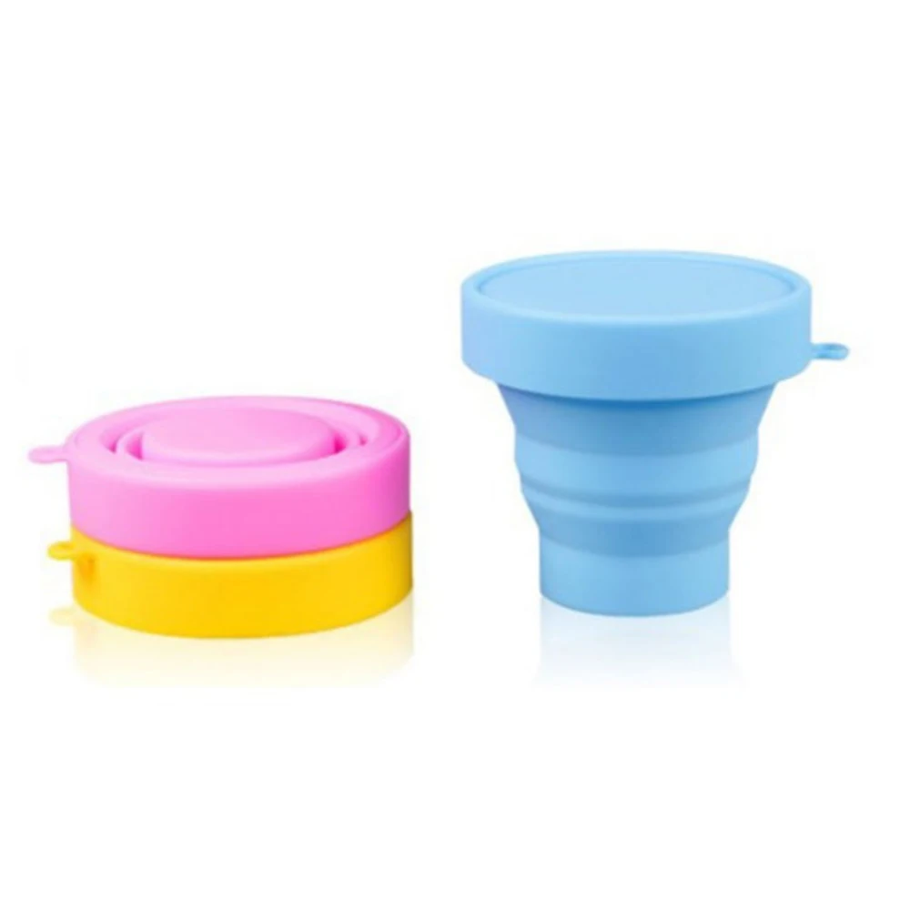 Портативные однотонные силиконовые чашки для воды, складные стаканы для отдыха на воздухе, чайная чашка, кофейная чашка, дорожные аксессуары