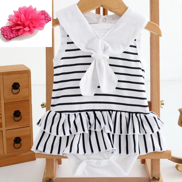 

Baby reborn clothes black and white streak navy suit romper with headband fit for 50-55cm silicone reborn baby dolls child gift