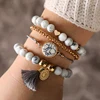 Tocona – ensemble de bracelets de cheville pour femmes, chaînes, cordes ajustables, fait à la main, bohème, perles en forme de cœur, 6905 ► Photo 2/6