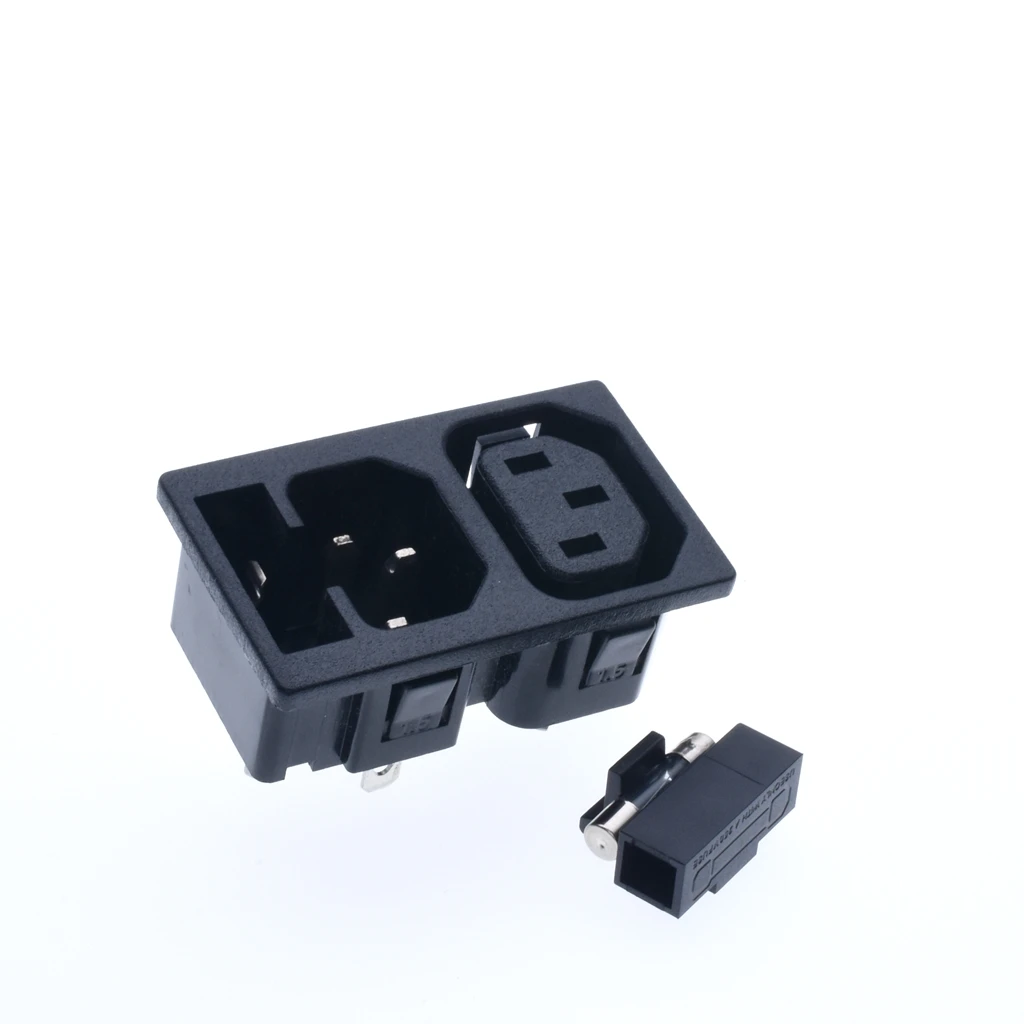 IEC320 C13 C14 AC PDU UPS 2way fused power desktop outlet Embedded electrical Panel Receptacle AC socket 250V 10A
