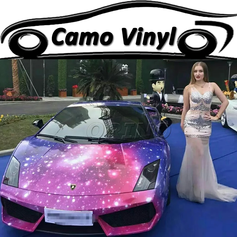 Car Styling Auto Car Starry Galaxy Wrap Vinyl Sticker Galaxy Star Film Wrapping Decal Bubble