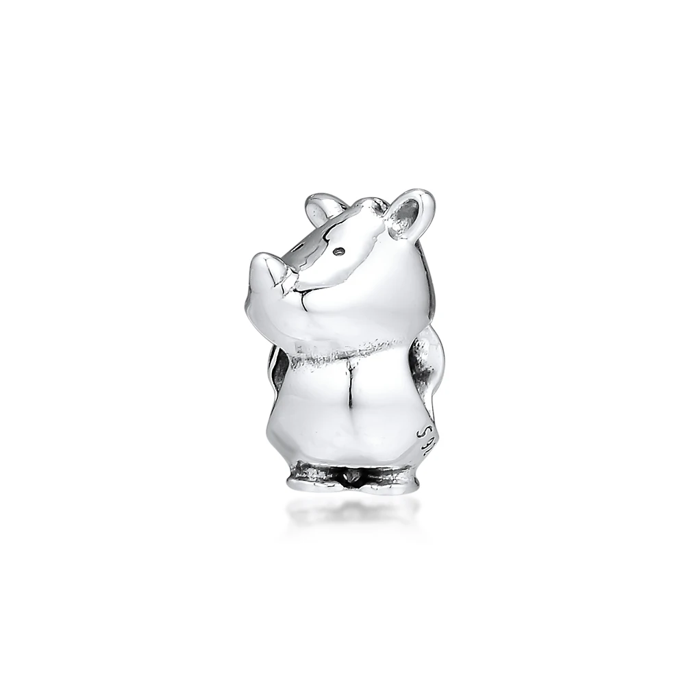 

CKK Bead Charm Sterling Silver 925 Charms Jewelry Original Rino the Rhinoceros Beads Fits Pandora Bracelet Jewelry Making
