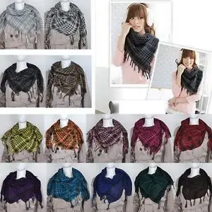 

Fashion Women Arab Shemagh Keffiyeh Palestine Scarf Shawl Kafiya Hot 12 Colors