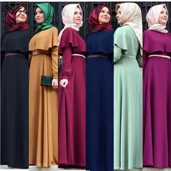 Wechery исламский кафтан хиджаб платье молиться Костюмы для Для женщин длинный халат платья Ближний Восток Thobe Мода мусульманское платье с