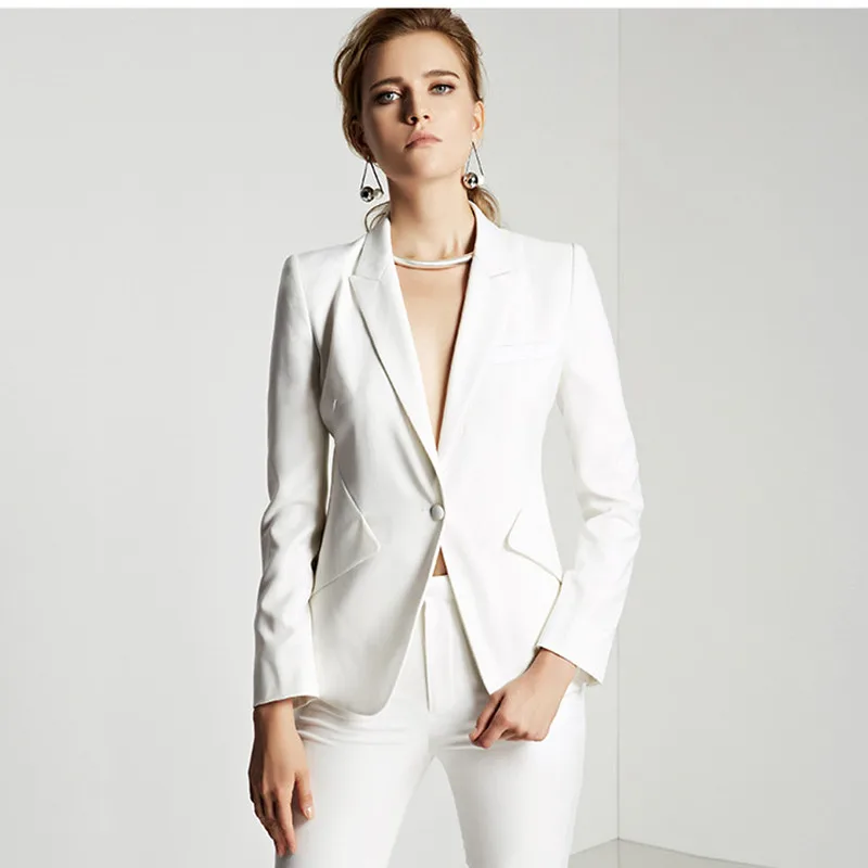 118 Custom made slim Fit White Suit Office Ladies Work Wear Women Suits Party OL Suits (Jacket+Pants)
