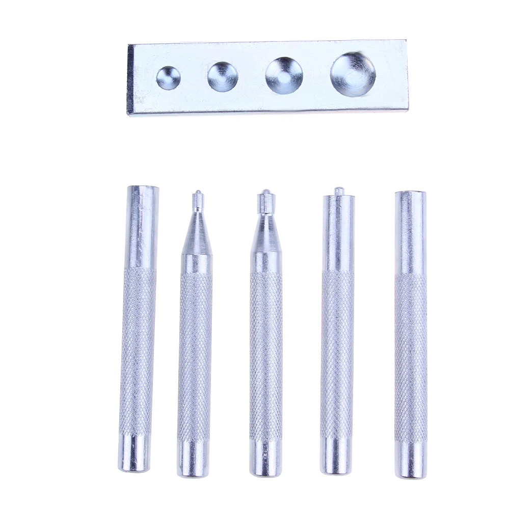 

6pcs Craft Leather Tools Die Punch Snap Fastener Kit Rivet Setter Base Kit DIY Leather Craft Tools Rivet Leather Hole Punch