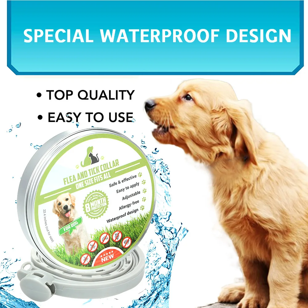 

Dogs Collar Tick Flea Treatment Prevention Natural Essential Oil Adjustable Waterproof 8 Months Protection