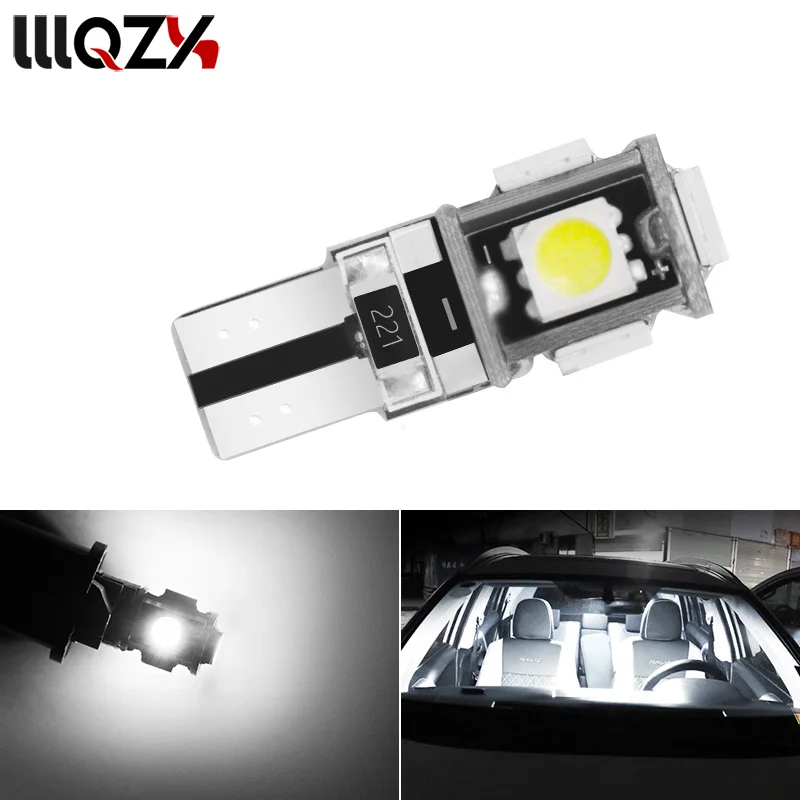 

1PCS T10 5smd 5050 LED Car LED Parking Light Canbus W5W 194 5050 SMD 5 LED Error Free White Reading Dome Lamp Bulbs Wholesale