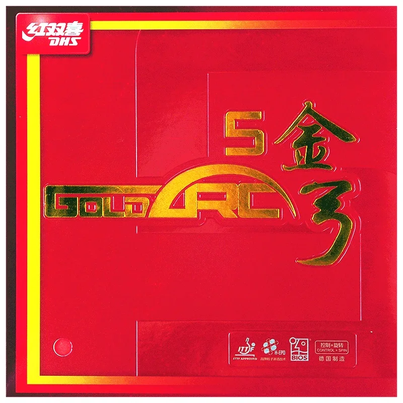 Original German-made DHS GoldArc 5 Table Tennis Rubber with Gold Arc 5 DHS Ping Pong Sponge