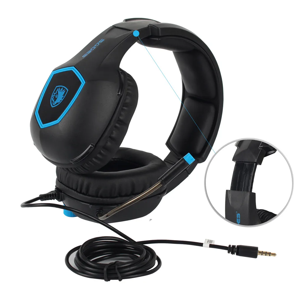 SADES SA818 Computer Gaming Headphones PC Gamer Headset for PS4 New Xbox one Controller Laptop Mobile Phone with Mic Bass Casque (2)