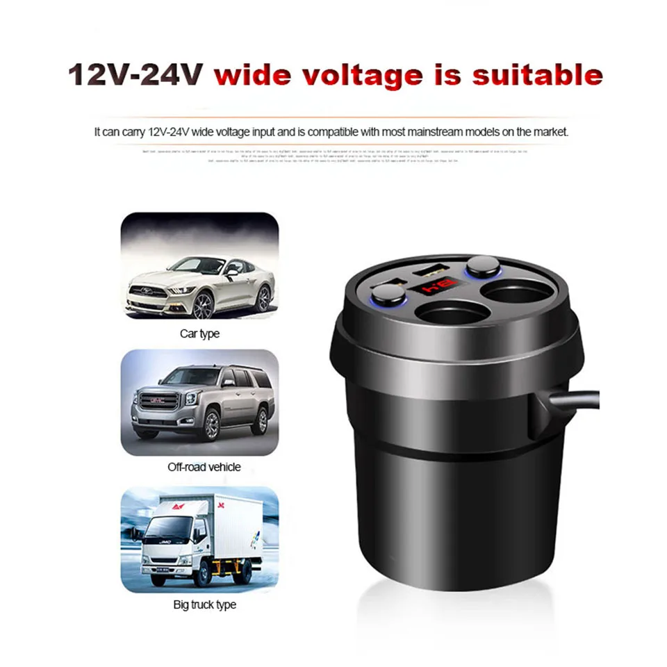 Mobile Phone Charger for Car Dual Port Usb Cigarette Lighter Charger Socket Charging in The Car (4)