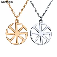 Nostalgia Slavic Kolovrat Pendant Wheel Amulet Pagan Wicca Jewelry Necklace Russian Talisman 1