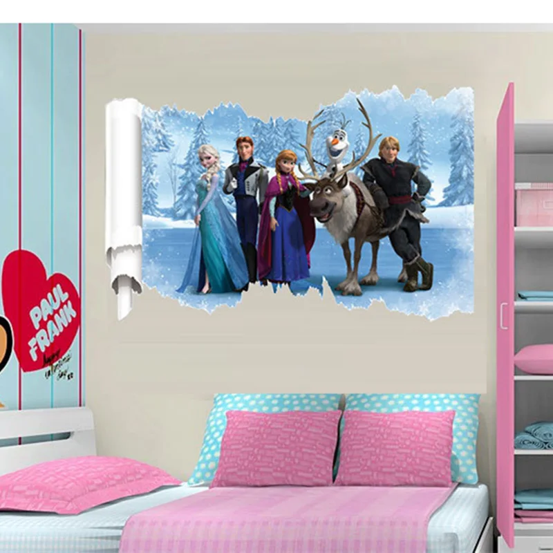 Disney Vaiana Moana Boneca Frozen Sticker Toy 3D Mural PVC Waterproof Self-adhesive Bedroom Decoration Toys Children's Gifts Disney Vaiana Moana Boneca Frozen Sticker Toy 3D Mural PVC Waterproof Self-adhesive Bedroom Decoration Toys Children's Gifts