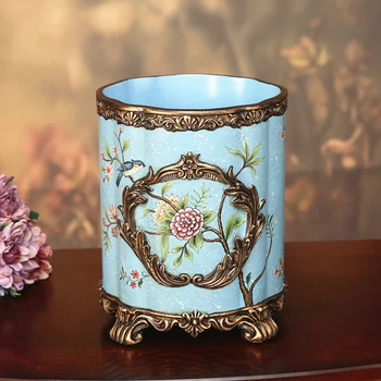 

Continental retro resin trash American country decoration decoration crafts high-end instoragebarrels dustbin