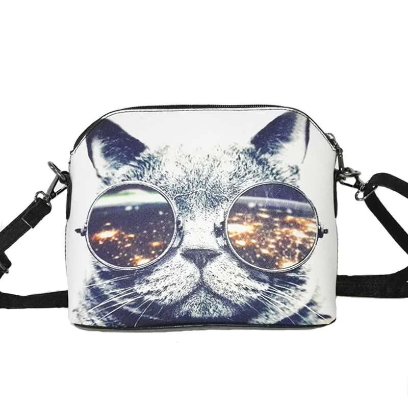 Hot sale 2016 Cats Printing women Handbags Shell bag women PU leather messenger bags new arrival women cross-body bags WLHB1116