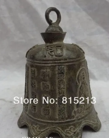 

bi00654 Tibet Bronze Buddhism Auspicious Kwan-Yin GuanYin Statue Tibet Zi Temple Bell