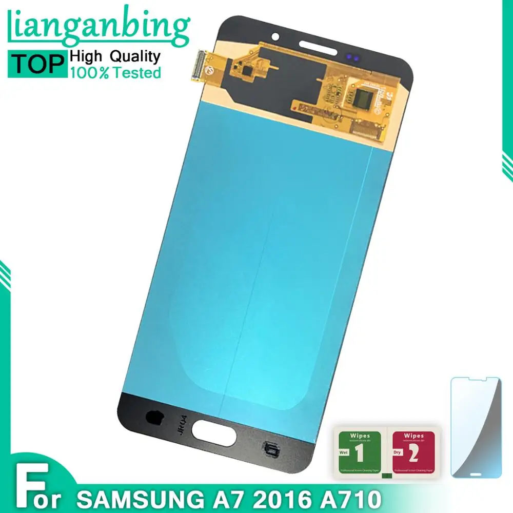 Супер Amoled ЖК-дисплей s для Samsung Galaxy A7 A710 A710F A710M AMOLED телефон ЖК-дисплей сенсорный экран дигитайзер сборка для A710