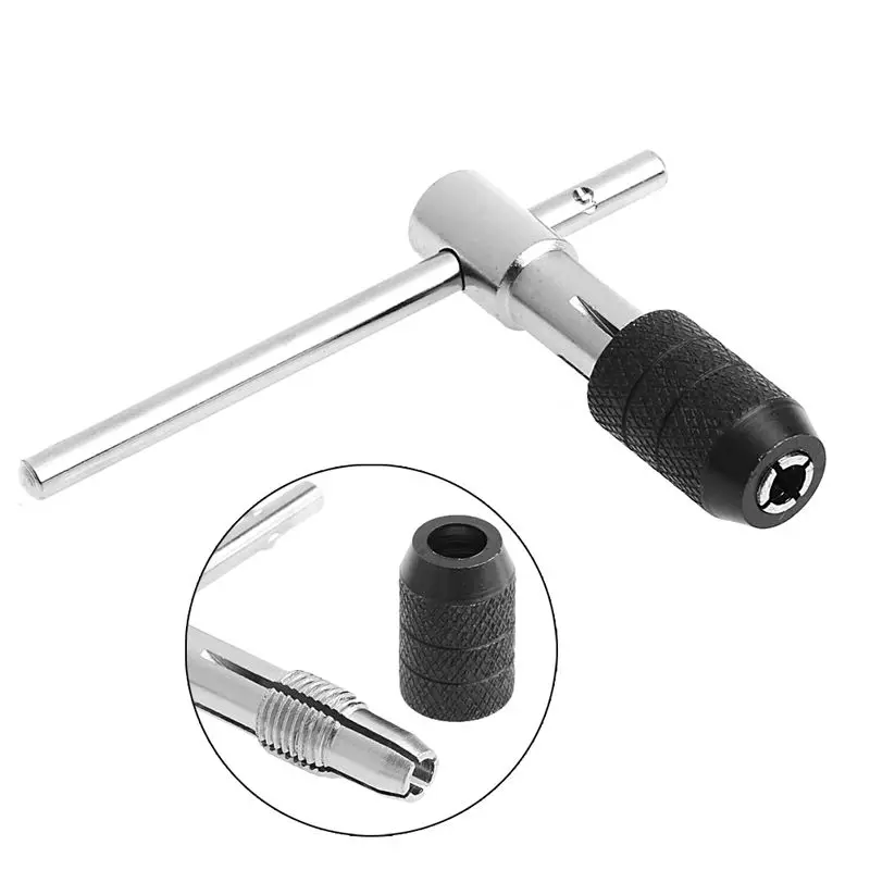 M3-M6 1//8/"-1//4/" T-Handle Tapping Threading Tool Reversible Ratchet Wrench Tap