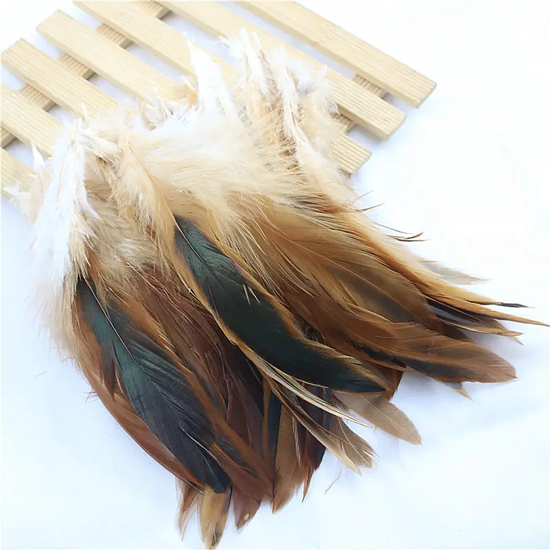 Venda 50 pchs/lote barato plumas de penas, 5-8inch13-20cm, натуральный jóias pluma de penas de galinha penas galo cor DIY - Цвет: Natural color