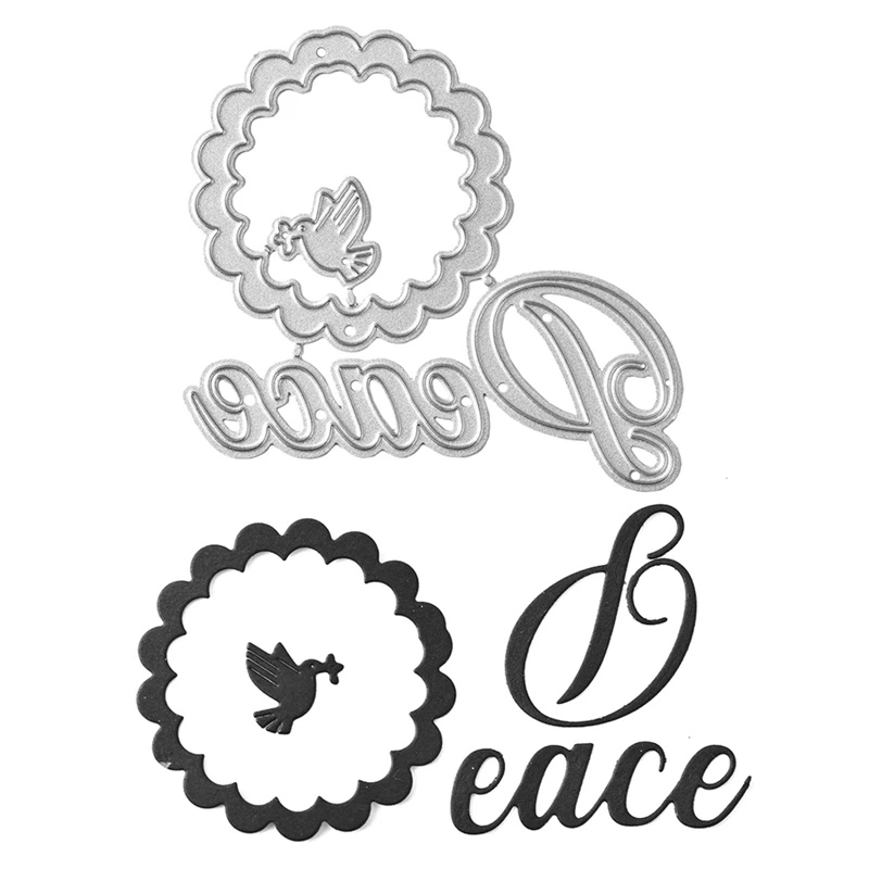 

Eastshape Peace Pigeon Letter Metal Cutting Dies Scrapbooking for Card Making DIY Embossing Cuts New Craft Die Circle New Die