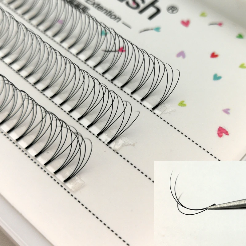 

HOT D curl 3D/4D/5D silk eyelashes 0.10 thick black eyelash extension, false mink eye lashes, individual fast working eyelashes
