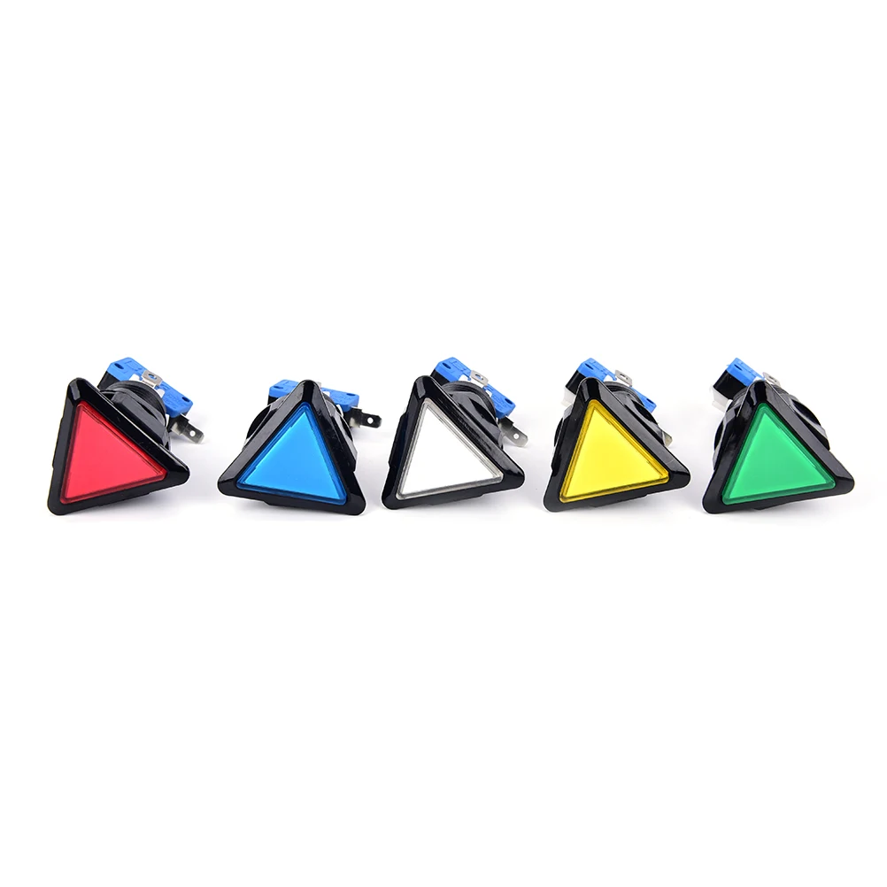 1 шт. 5 цветов 12 В треугольная светодиодная кнопка для игровых автоматов с микропереключателем черный круг с подсветкой