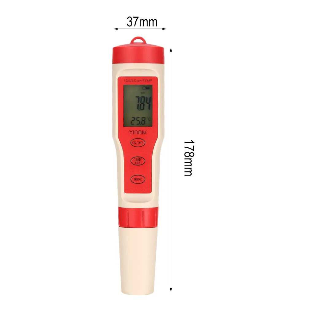 4 в 1 цифровой анализатор качества воды РН-Монитор TDS EC измеритель температуры ЖК-дисплей для аквариума ацидометр термометр измерители