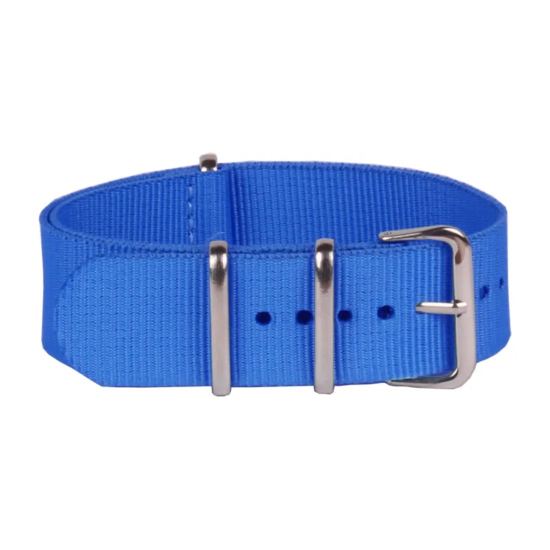 

18mm Nato Blue Solid colour Nylon Military Fabric Woven Watch watchband Strap Band Buckle belt 18 mm for Ladies Women