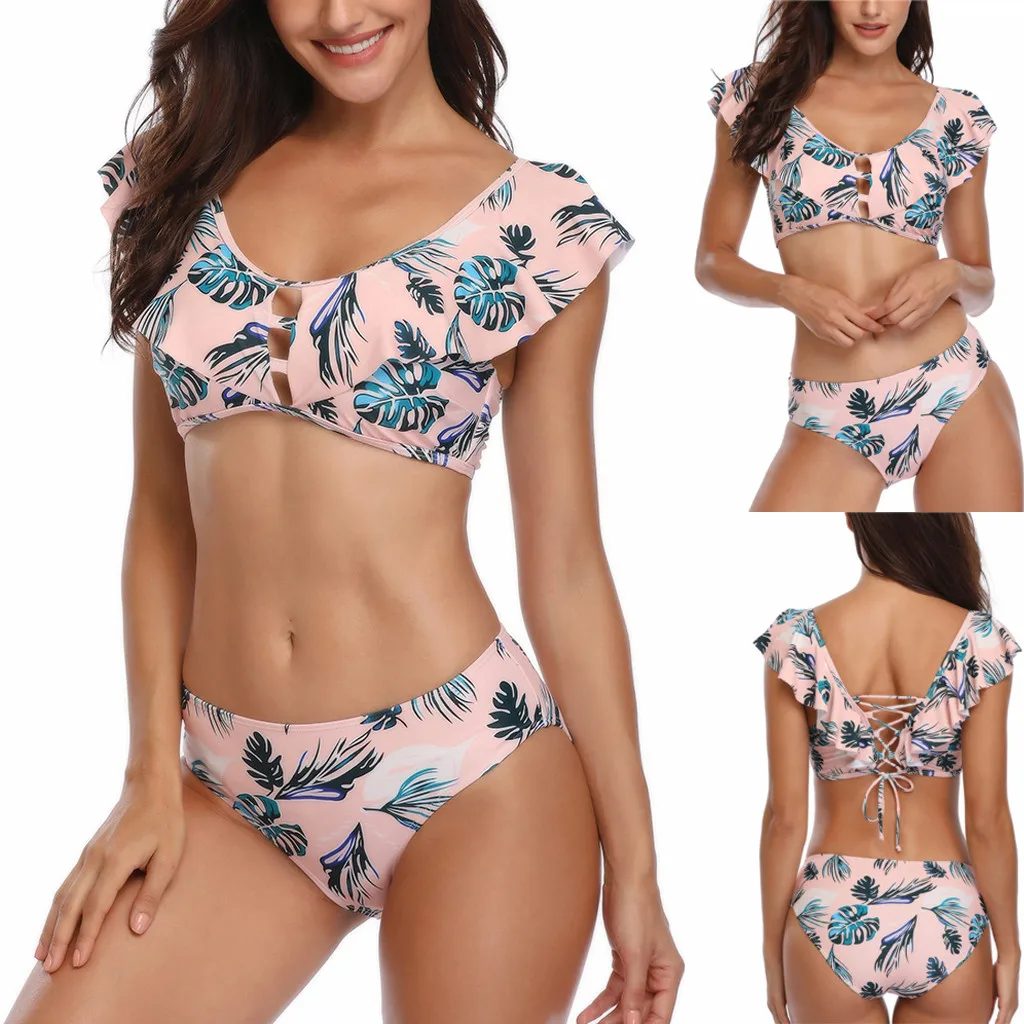 

Women Summer Sexy Bikini bra Set Bow Bandege Push-Up Stripe Swimwear Beachwear Swimsuit 2S0117