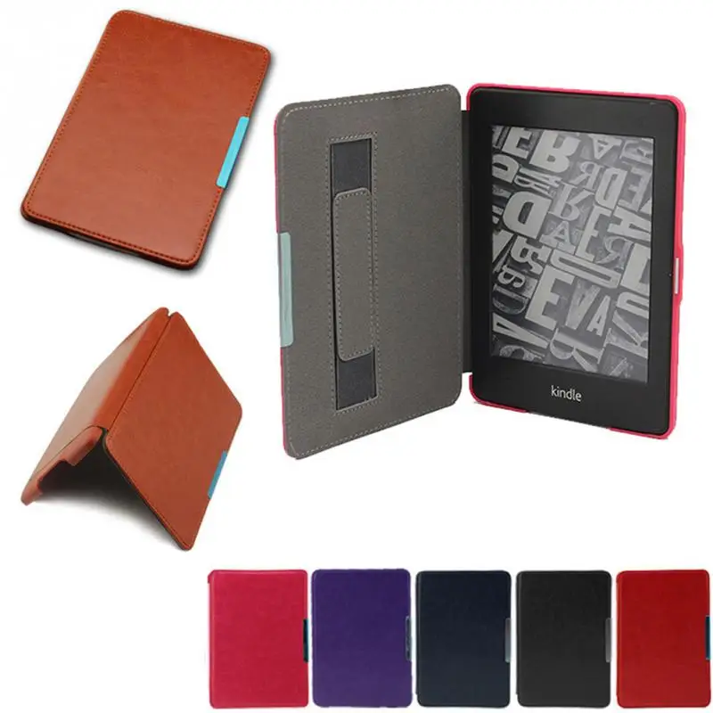 

Simple Style Pure Color Magnetic Closure PU Leather Case Sleeve Pouch with Stand and Auto Sleep for Kindle Paperwhite1/2/3