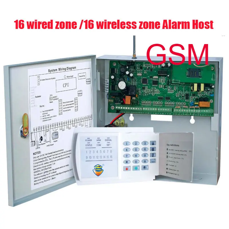 Free Shipping GSM function 16 Zones Wired and 16 Wireless Alarm Control