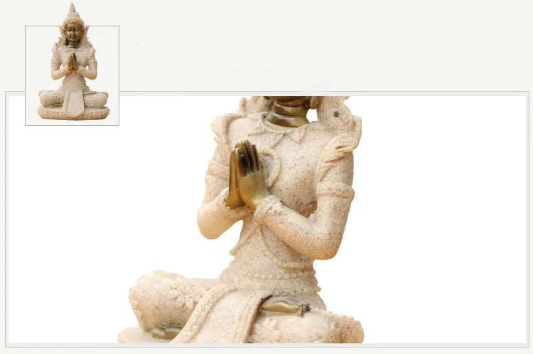 Ермакова Таиланд песчаник статуя Будды фэншуй удача индуистская скульптура ручной работы медитация Будда Статуэтка украшение дома