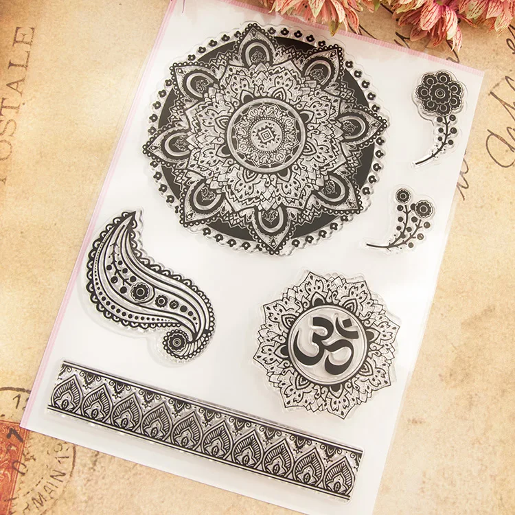 

Floral Texture Transparent Clear Silicone Stamp for Seal DIY Scrapbooking Photo Album Decorative Clear Stamp Sheets
