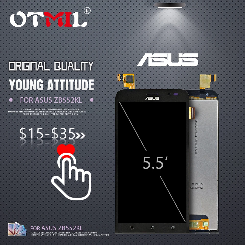 

OTMIL 5.0''Original LCD For ASUS Zenfone GO ZB552KL LCD Display Touch Screen with Frame Digitizer For ASUS ZB552KL Display #1