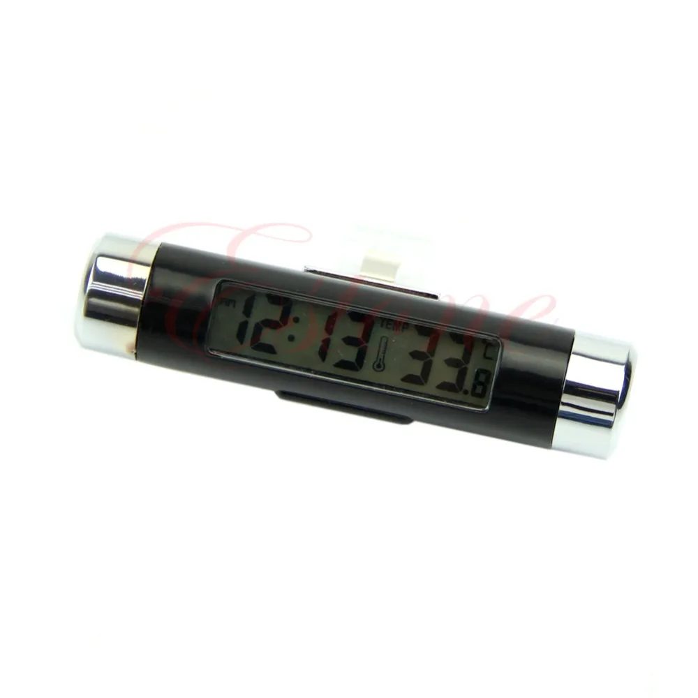 2018 Hot 2in1 Car Auto LCD Backlight Clip-on Digital Automotive Thermometer New Clock now 2018 Hot 2in1 Car Auto LCD Backlight Clip-on Digital Automotive Thermometer New Clock now