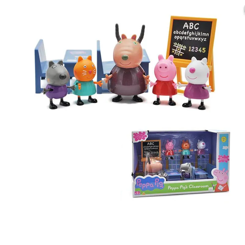 Genuine Peppa Pig Toys Classroom George Antelope Teacher Class Learning Early Educational Scene Action Figures Toy for Children Genuine Peppa Pig Toys Classroom George Antelope Teacher Class Learning Early Educational Scene Action Figures Toy for Children