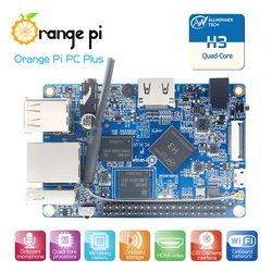 Orange Pi PC Plus, 1 go de RAM, 8 go de mémoire Flash Emmc, Mini carte simple Open Source, prise en charge du Port Ethernet 100M/Wifi/caméra/Hdmi/IR/micro 
