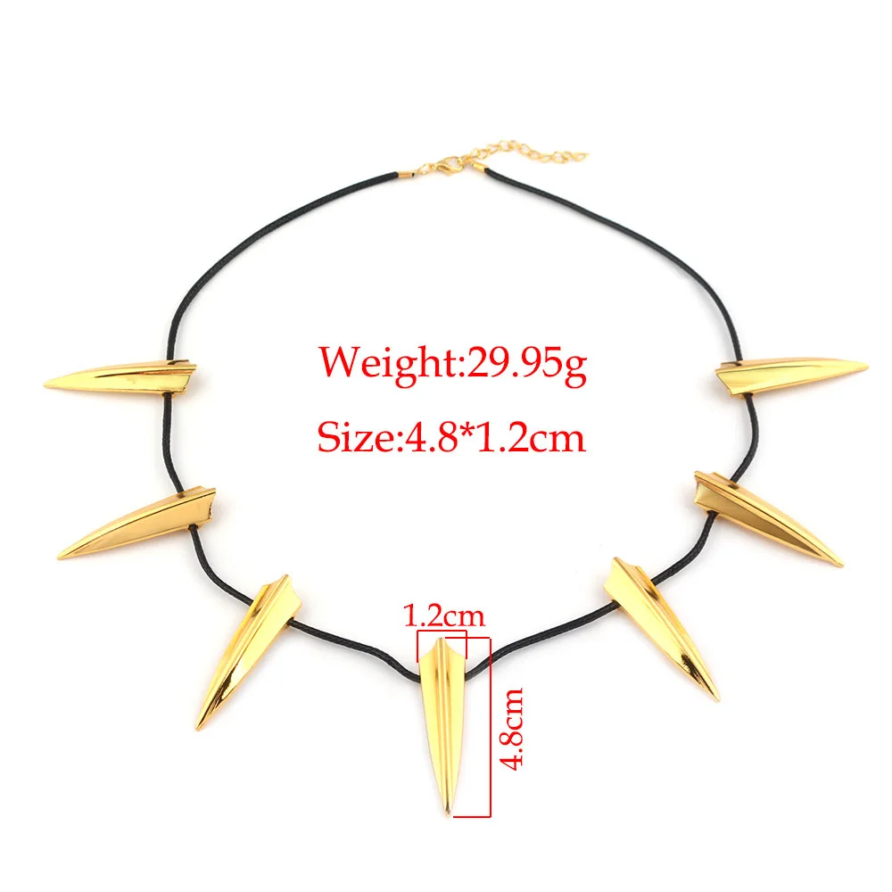 Фильм черная подвеска с пантерой Т 'чалла косплей ожерелье Капитан Америка Черная маска Пантеры брелок костюм реквизит - Цвет: Gold Necklace 1