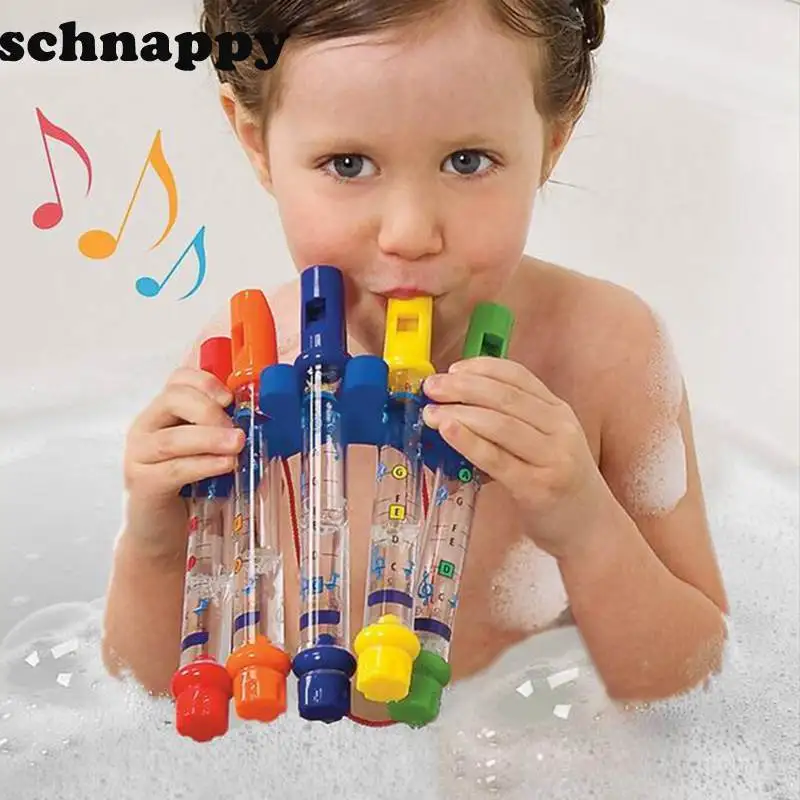 

5Pcs/1 Row Water Flute Toy Kids Children Colorful Water Flutes Bath Tub Tunes Toys Fun Music Sounds Baby Shower Bath Toy