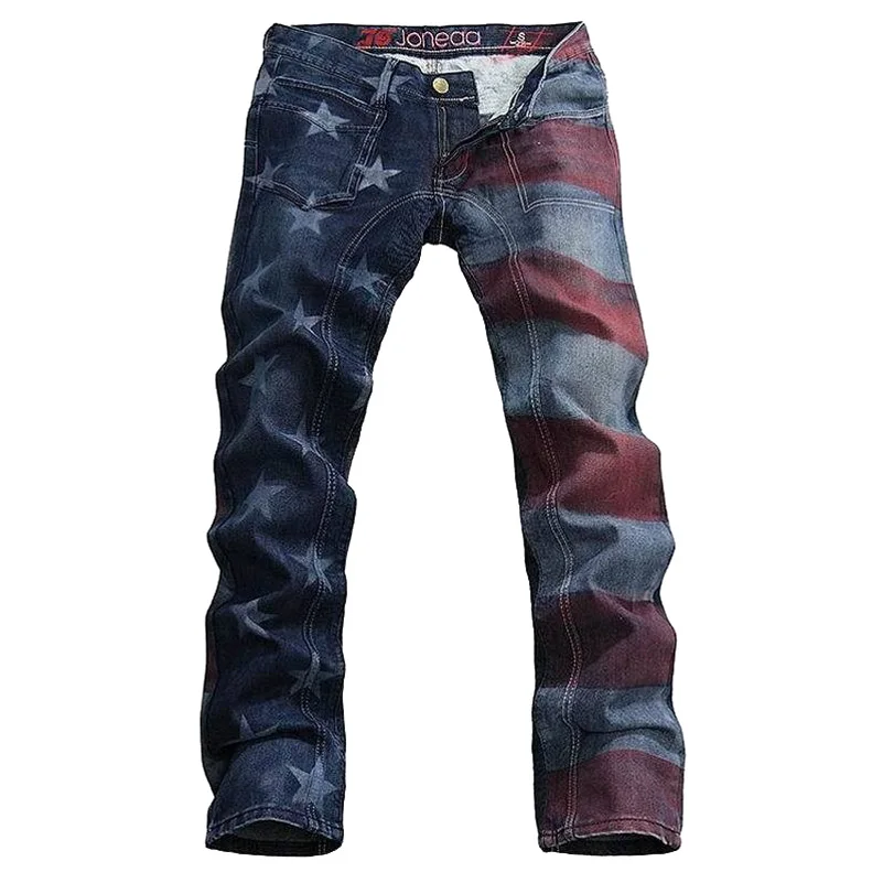 Men's personality designer brand jeans male gradient Stars ...