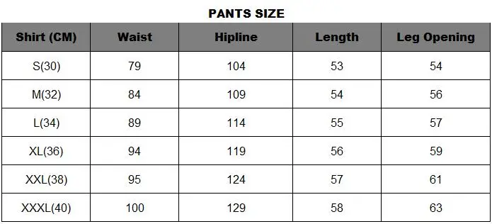 PANTS SIZE