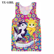 Жилет с рисунком животных для женщин и мужчин, летние тонкие топы на бретелях с дельфином/леопардом/кошкой/лошадкой, жилет с 3d принтом, футболки без рукавов унисекс