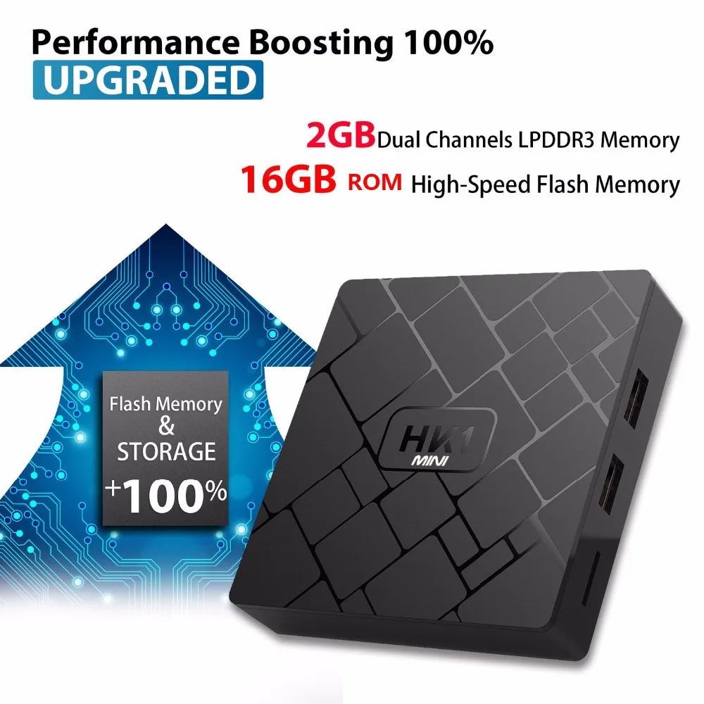  Android 9.0 Smart TV Box RK3229 Quad Core 2GB 16GB HK1 mini 2.4GHz Wifi H.265 4K HD Google Player s