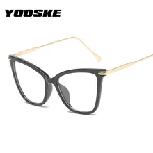 YOOSKE, женские сексуальные очки кошачий глаз, прозрачная оправа, негабаритные оптические очки для близорукости, модные компьютерные очки
