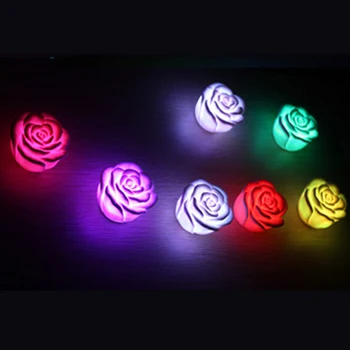

Night Lava Lamp Abajur Infantil 10pcs/lot New Romantic Colors Changing Rose Wedding Party Flower Led Night Decoration Lamps